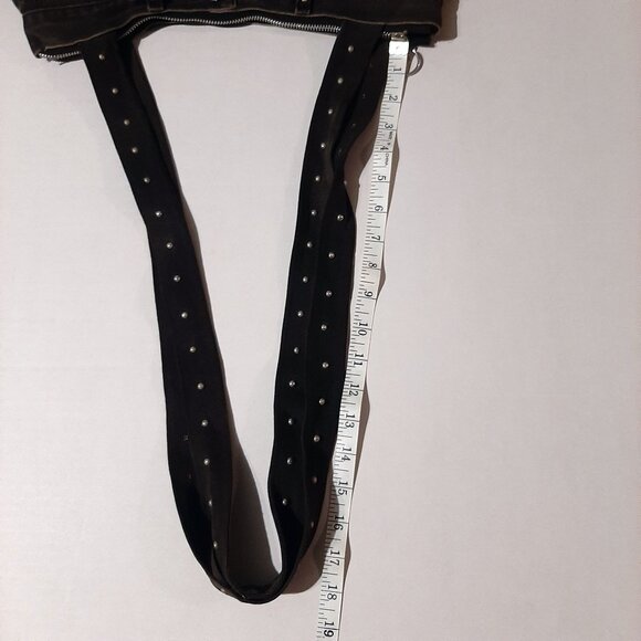 handmade shoulder bag purse made from black jeans chrome studs unique super cute - Picture 10 of 11